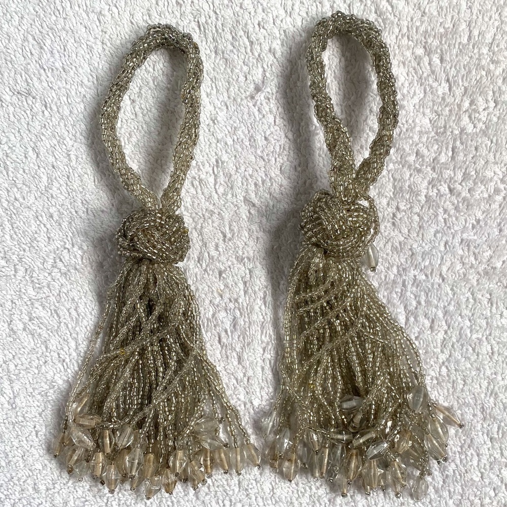 Set of two Napkin Rings Beaded Tassel